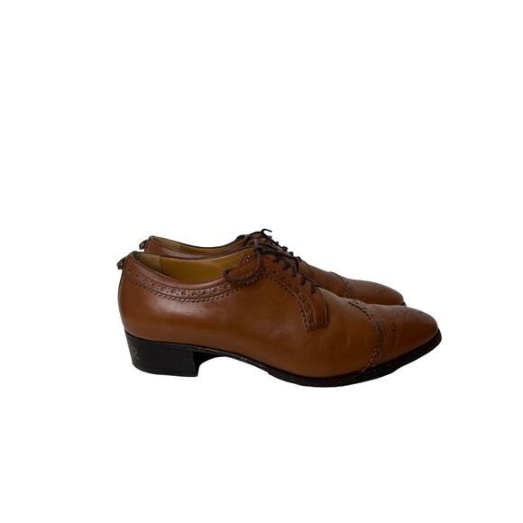 Gucci Brown Waxed Calfskin Reveille Amour Brogue Lace-Up Oxfords, Size 7 - Picture 1 of 11
